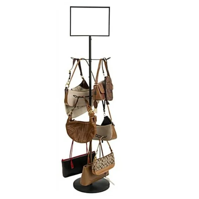 3tier Clothing Rack For Bags,Floor Standing,6 Total Hooks & Header
