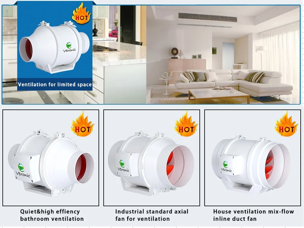 Convenient Household Ventilation System 220v Air Cooling In Line