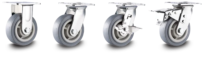 10% off 6 inch heavy duty industrial swivel top plate TPR caster wheels