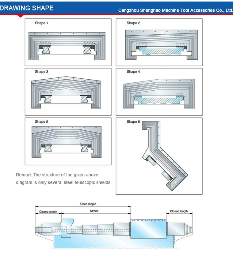 steel plate telescopic bellow cover,protective bellow covers for cnc machine by Judy Hao