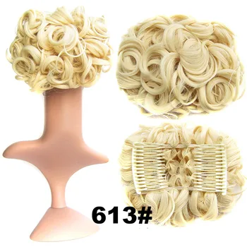The Cheapest Short Blonde Color Chignon Plastic Comb Hair