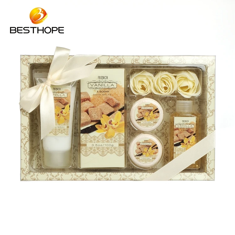 Wholesale Body Lotion Vanilla Bath Gift Sets For Woman,Bath Salt Fizzer