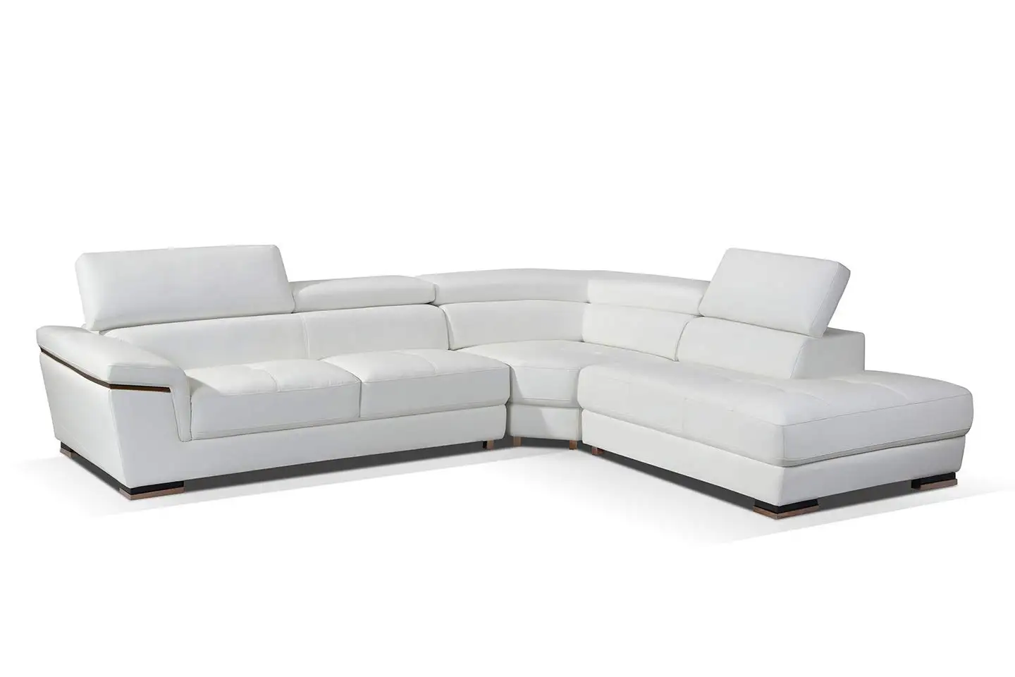 ESF Furniture 2383 Leather Right Hand Facing Sectional Sofa in White