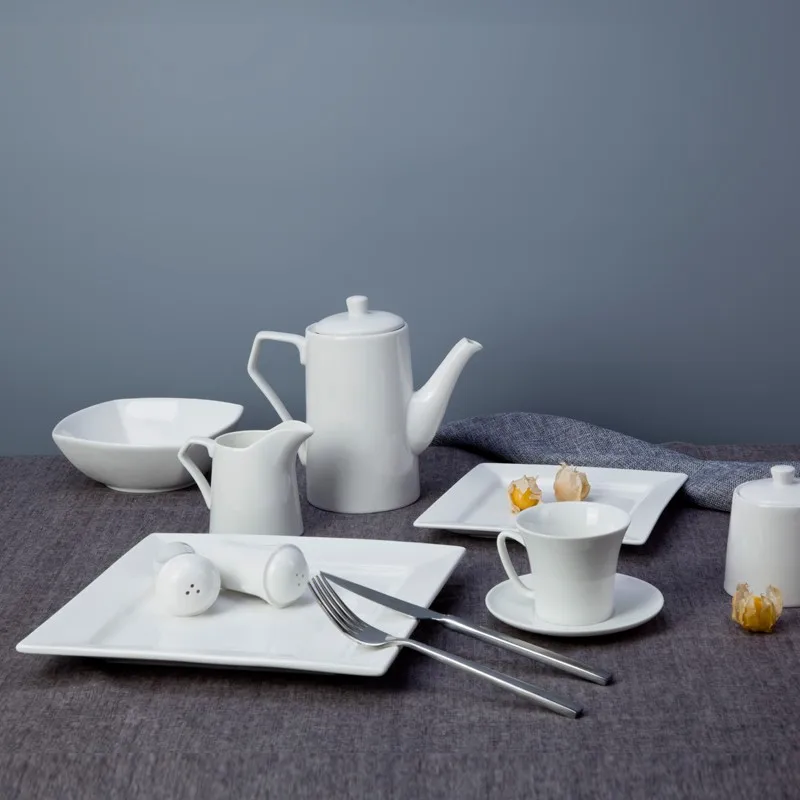 product-Chaozhou Manufacturer Restaurant Tableware Porcelain Salad Plate, Porcelain Plates White Sal-2