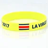 Free sample mix color country flags silicone rubber bracelet with print