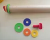 High quality adjustable non stick wooden rolling pin and cookie cutter set with removable thickness rings