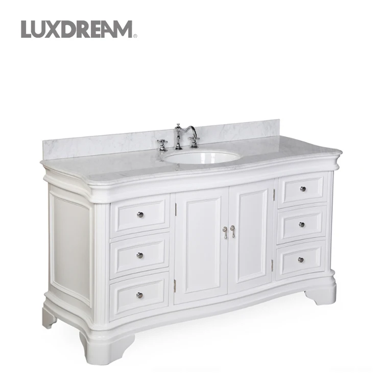 60 Inch White Single Sink Bathroom Vanity With Wooden Base Buy Bathroom Vanity White Vanity 60 Inch Single Sink Bathroom Vanity Product On Alibaba Com