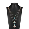 DIY 925 sterling silver layered chain necklace designs star shell with rose gold plated