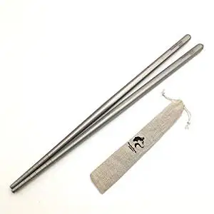 30.2g Picnic Tableware Titanium Chopsticks Camping Chopsticks Outdoor Chopsticks Ultralight Camping Flatware 235mm