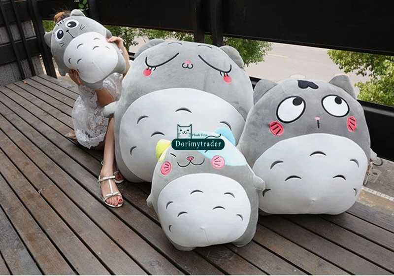 Dorimytrader Cuddly Big Fat Totoro Plush Toy Stuffed Soft Anime Cartoon Cats Pillow Doll with Funny Face Christmas Kids Gifts DY61868 (25)