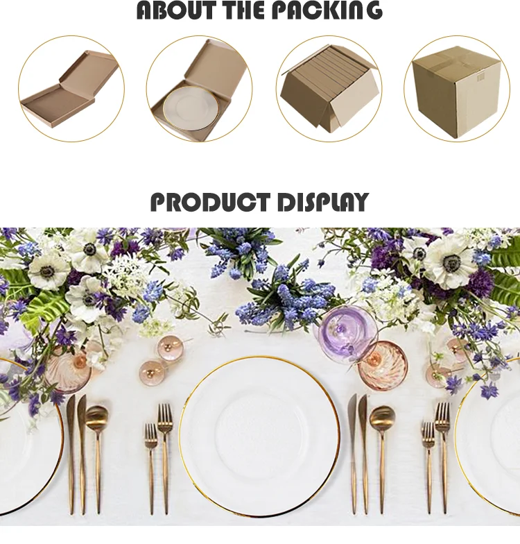 Ali Baba Stock Glass Charger Plates In Spring Festival Wedding Charger