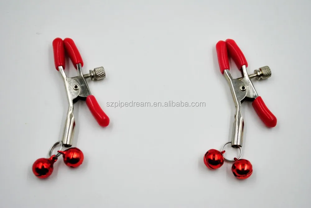 Steel Metal Sexy Breast Nipple Clamps Clips With 2 Bells