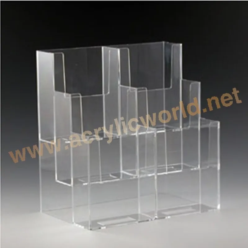 Clear Perspex Business Stationery Display Stand Acrylic Brochure Stand