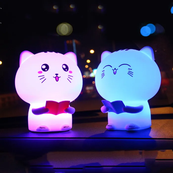 Portable Cute Cat Silicone Night Light With Touch Silicone Night Light