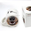Creative Gifts Ceramic Mugs Animals Funny Pig Snout Dog Nose On The Bottom