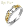Engagement 14k gold diamond pearl ring designs for women pearl jewelry mounting