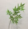 plastic material artificial red maple leaves with long branch