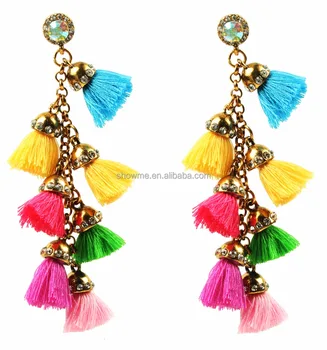 Fashionable Peach Blossom Earrings Hot New Tel Fringe Fashionable Peach Blossom Earrings Hot New Tel Fringe Women Pom