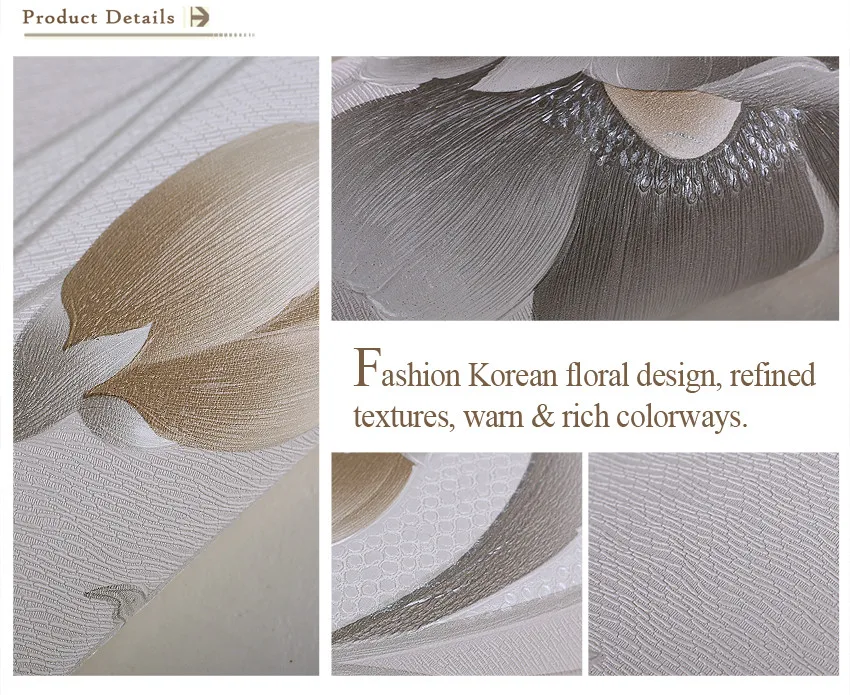 Fashion Peony Design Korean Style PVC Wallpaper Decor Home