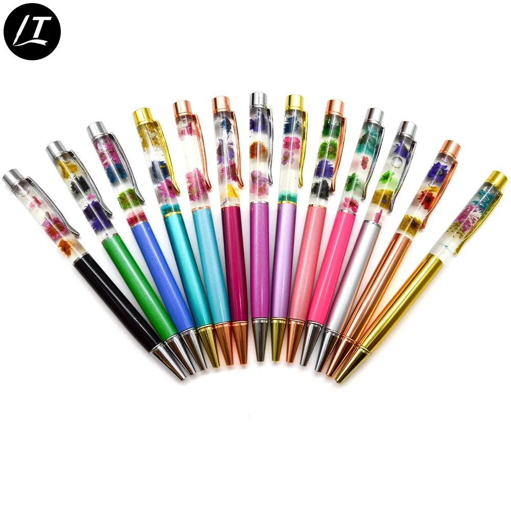 Creative Diy Liquid Floater Pen With Custom Flower Buy Creative Diy