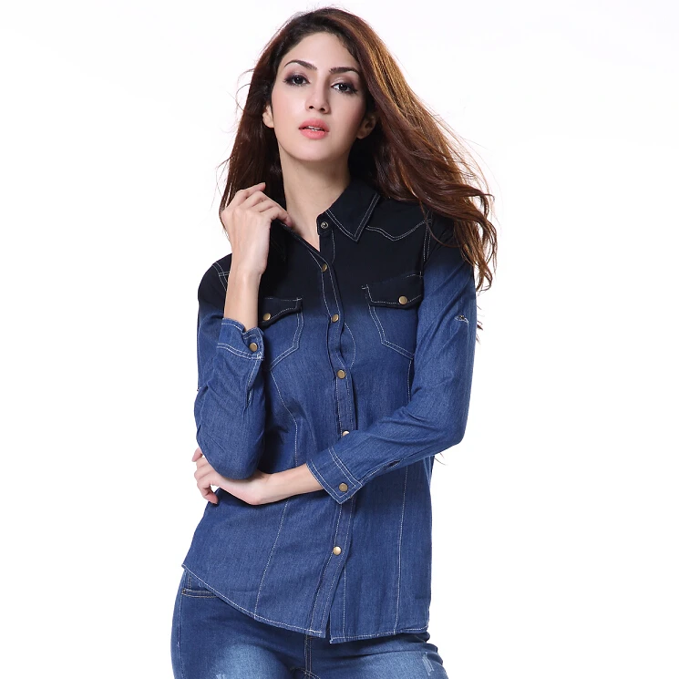 washed denim shirt womens