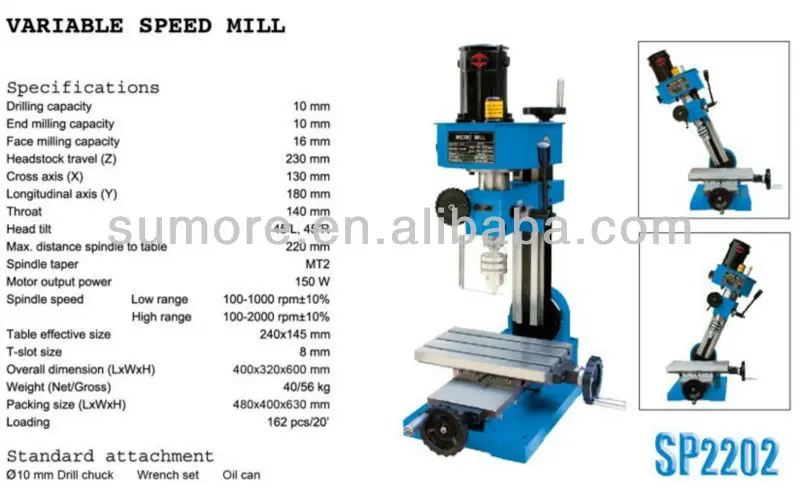 SX1 Mini Mill&Drill Machine/220V,150W micro Drill Machine/10mm drill capacity 