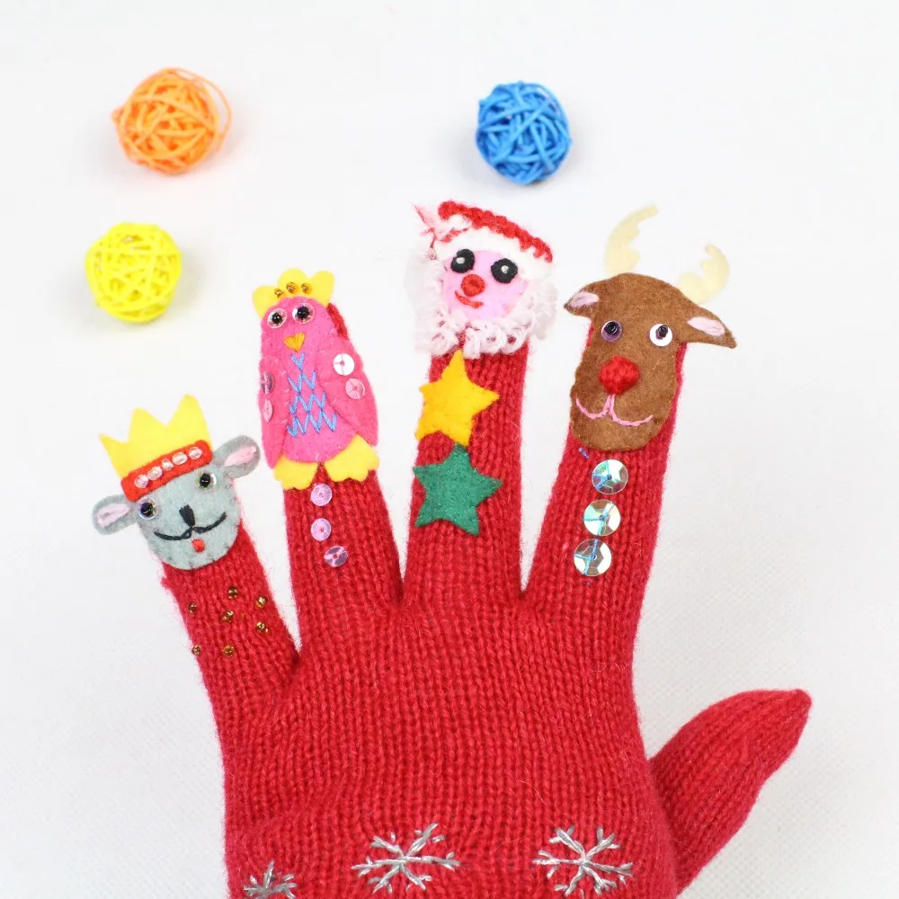 Lovely Custom Made Knitted Gloves Finger Puppet Kids Gloves Buy