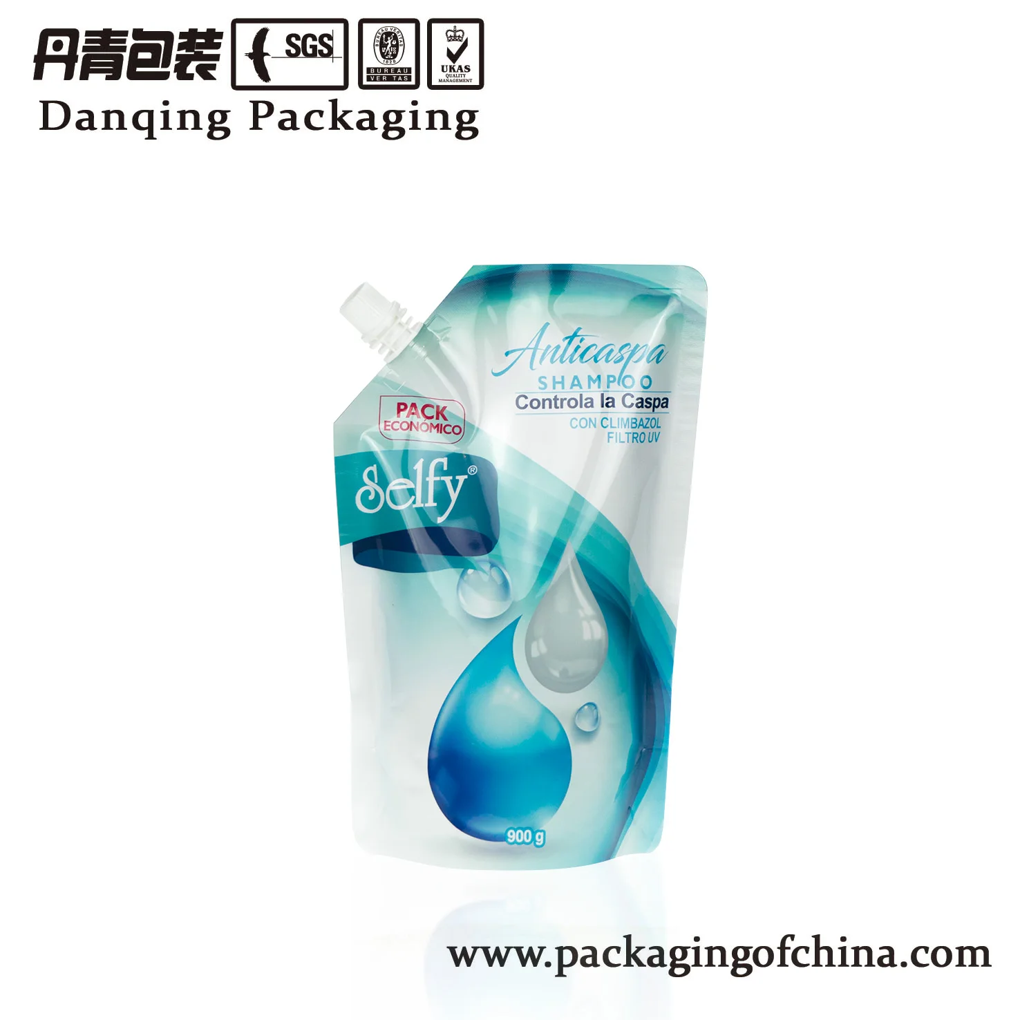 Plastic glass of water Handled Stand up pouch with spout Packaging Bag