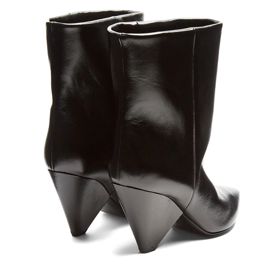 Botines De Tacón Alto Con Punta Estrecha Para Mujer,Botines Con Cuña  Negra,Sin Cordones,A La Moda,2018 - Buy Botines Para Mujer,2018 Botines De  Cuña Negros Zapatos De Mujer Botas De Tobillo Para Mujer,Elegantes
