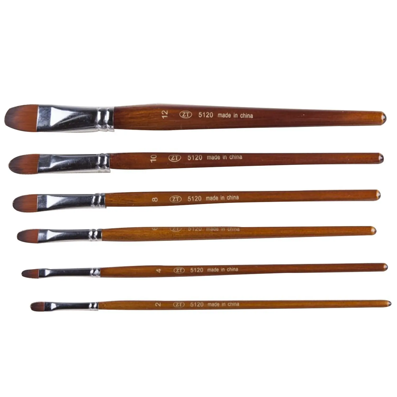 Kangkang@ 6 Pcs/Set Multi-functional Wooden Handle Nylon Hair Artist Watercolor Oil Painting Drawing Brush Pen Tips Set Art Supplier