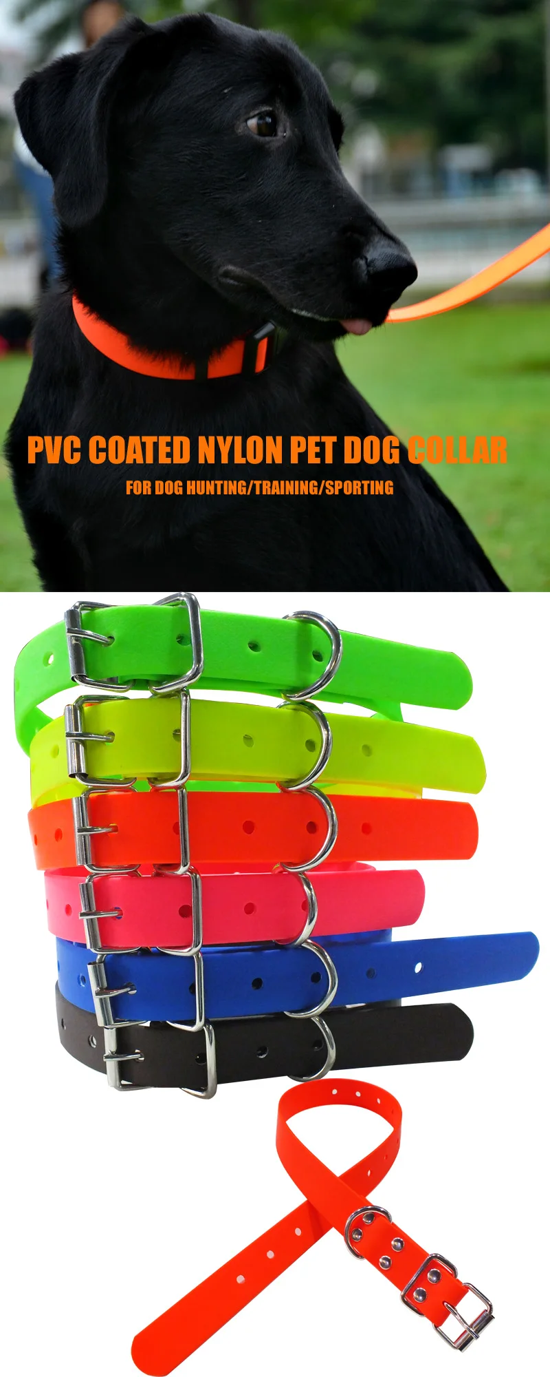 Pvc Coated Nylon Dog Collar Leash,Dog Training Collar Supplies,Custom