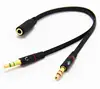 Headphone Splitter For Computer 3.5mm Female to 2 Dual 3.5mm Male Headphone Mic Audio Y Splitter Cable Smartphone Headset to PC