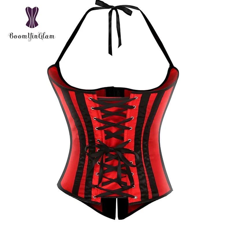 satin underbust halter neck top