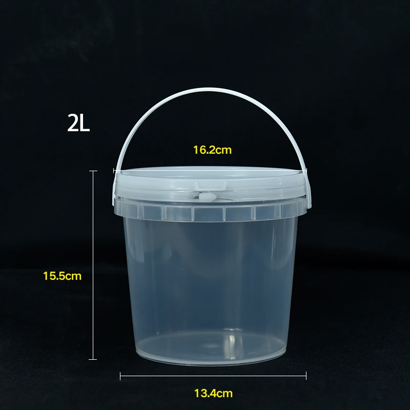 clear bucket with lid