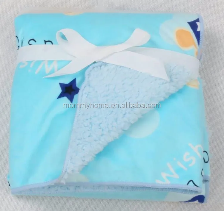 Polyester Microfiber Fleece New Born Blanket Gift Box Baby Swaddle