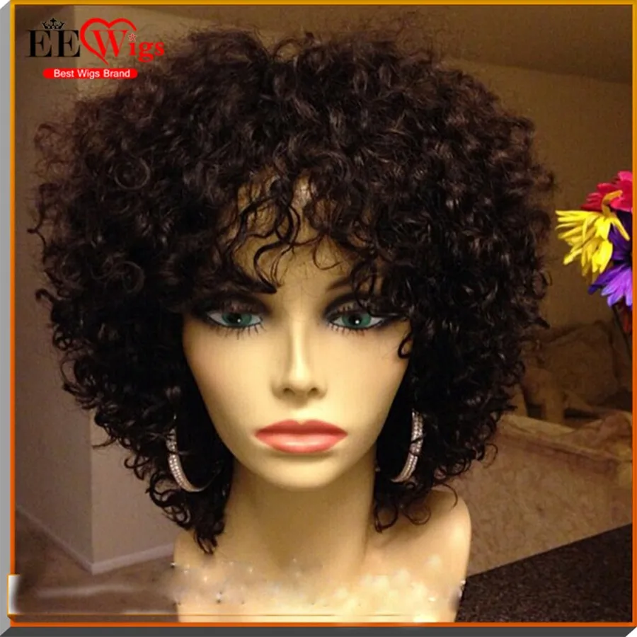 Aliexpress Fashion Afro Brazilian Human Hair Wigs Short Kinky