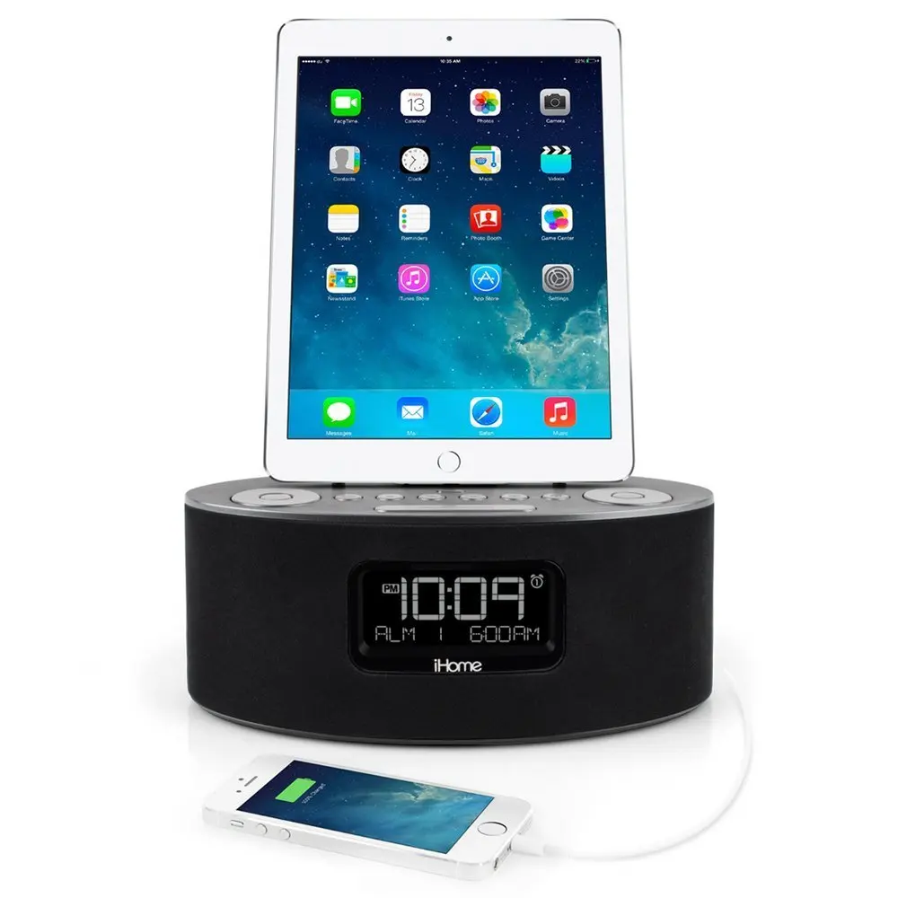 Get Quotations · iHome iDL46 Lightning Dock Clock Radio and USB Charge/Play  for iPad/iPod and