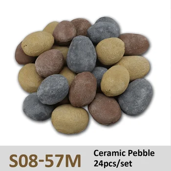 Gas Fire Ceramic Fiber Pebbles Stones Coals Rcf Pebbles Beige