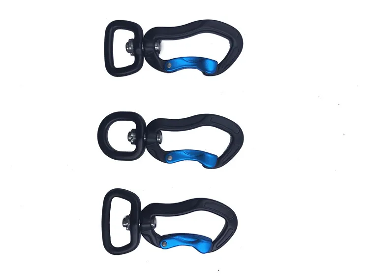 4KN Carabiner Spring Aluminum 7075 Dog Leash Swivel Carabiner Black Webbing Metal Swivel Eye Bolt Snap Hooks