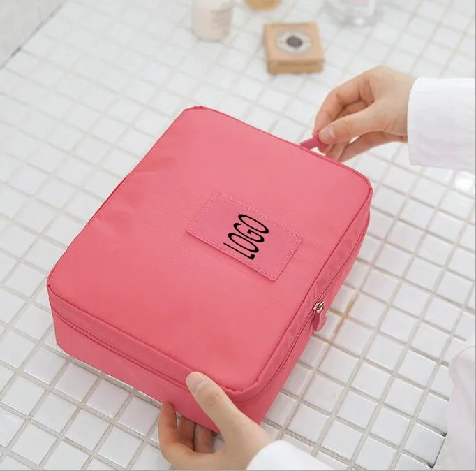 Multifunction travel cosmetic bag makeup case zipper portable organizer storage wash bag handbag