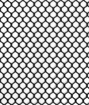 7mm Polyester Hex Mesh - Black Fabric - by the Yard