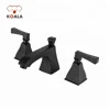 Brass Black 3-hole Cold Hot Bathroom Basin Faucet Mixer Water Taps