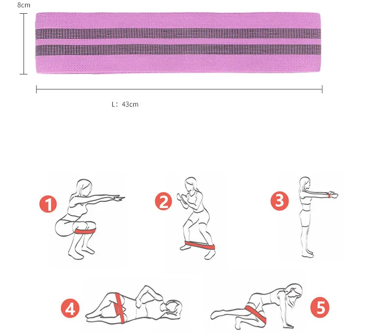 Custom Promotion Gift Fitness Resistance Fabric Exercise Booty Non Slip