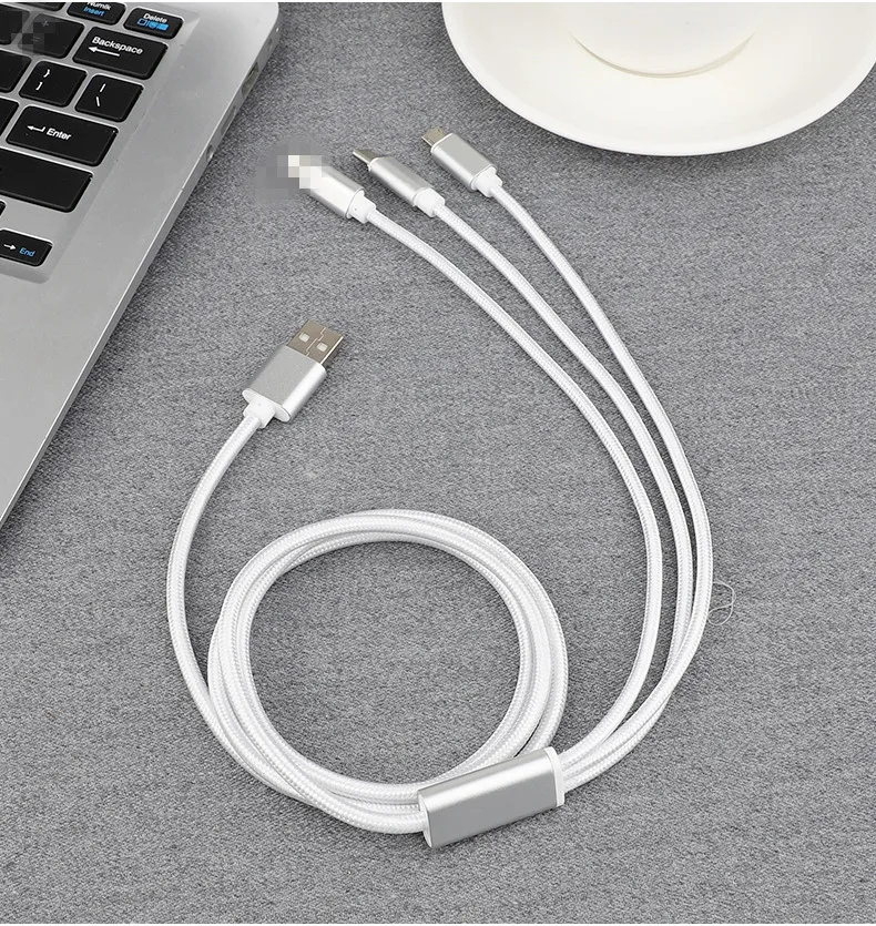 Fabric braided Usb Data Cable Usb Data Cable 3 In 1 Charging Cable - ANKUX.COM
