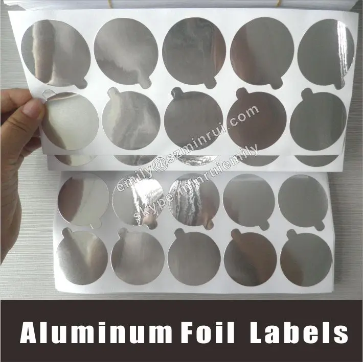 Custom Die Cut Self Adhesive Aluminum Foil Seal Stickers For Customers