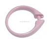 Pink snap lock shower curtain eyelet rings hooks hangers