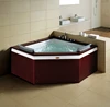 WS-0503 Freestanding CE standard Corner Massage Bathtub with shower, diamond shape two preson triangle shaped bath