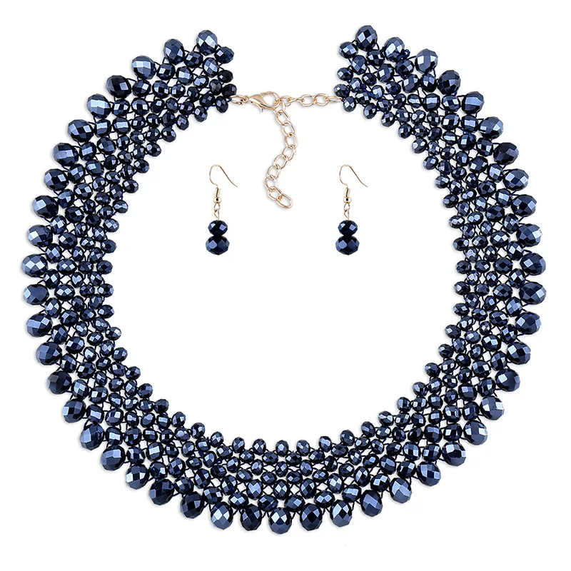 Trendy Jewellery Sets Necklace Fashion Crystal Jewelry Necklace For