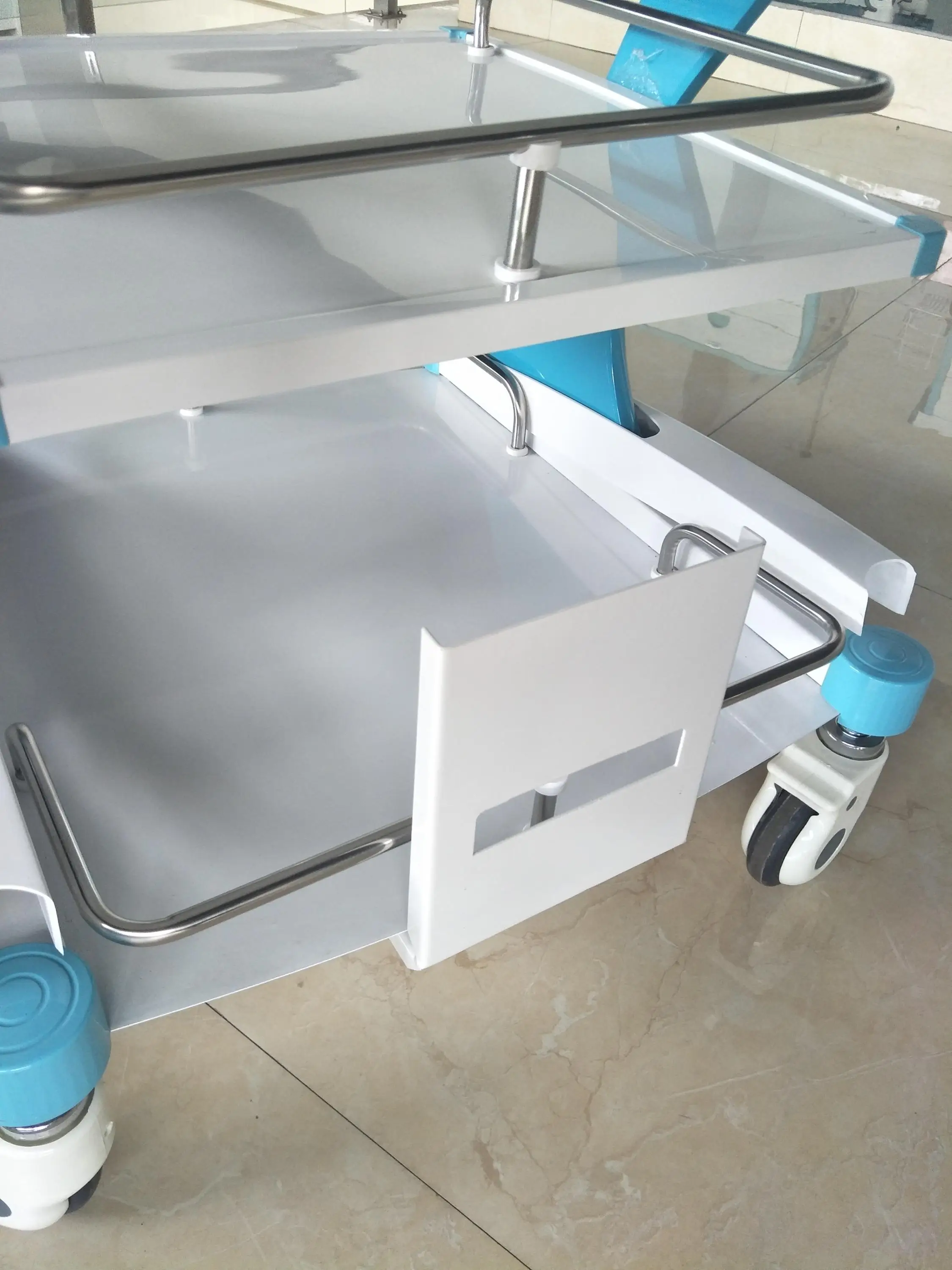 hospital ABS plastic color treatment trolley with drawers