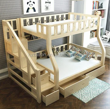 Kids Bedroom Set With Drawers Step Ladder Solid Wood Children Bunk